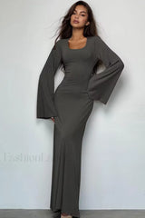 Jaye Long Stylish Sleeve Maxi Dress