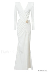 Jersey Elegant Long Dress S / White