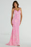 Jessa Lace Up Stylish Mermaid Sequin Dress S / Pink