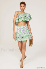 Jessica Bara Stylish Vanessa Ruffle Set S / Green