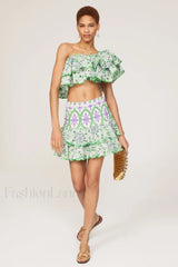 Jessica Bara Stylish Vanessa Ruffle Set S / Green