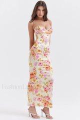 Josefina Ivory Stylish Floral Maxi Dress