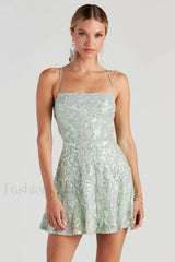 Julianna Sleeveless Stylish Sequin Party Dress XS / Sage