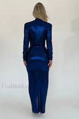 Juliette Metallic Stylish Tie Front Dress