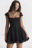 Kaia Black Stylish A Line Mini Dress XS / Black