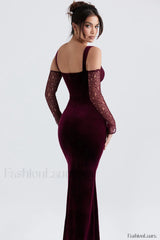 Kaia Evening Stylish Velvet Maxi Dress