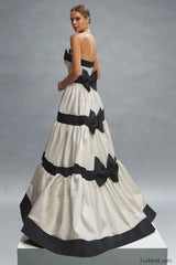 Karen Colorblock Stylish Bowknot Maxi Dress