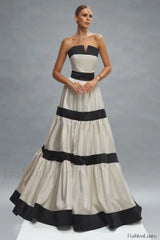 Karen Colorblock Stylish Bowknot Maxi Dress