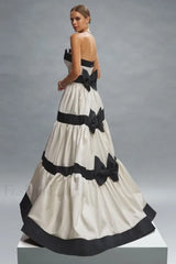 Karen Colorblock Stylish Bowknot Maxi Dress