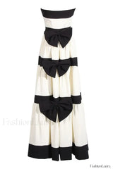 Karen Colorblock Stylish Bowknot Maxi Dress