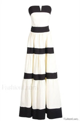 Karen Colorblock Stylish Bowknot Maxi Dress S / Black & White