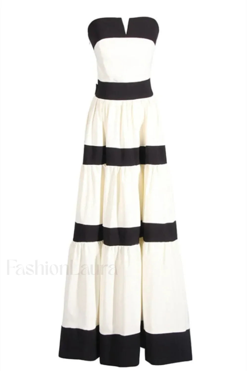Karen Colorblock Stylish Bowknot Maxi Dress S / Black & White