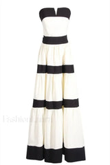 Karen Colorblock Stylish Bowknot Maxi Dress S / Black & White