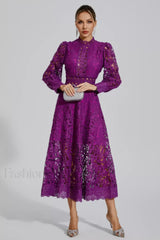 Kenzie Elegant Midi Dress S / Purple