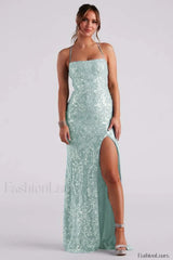 Kinsley Formal Stylish Sequin Mermaid Dress S / Mint