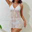 Knitted Side Robe Mini Dress Cover Up WHITE / S