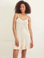 Knitted Spaghetti Strap Solid Cover Up Beige / S