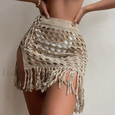 Knitted Tassel Beach Skirt