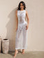 Knitted Transparent Long Dress Cover Up WHITE / One Size