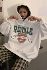 Korean Fashion Fleece Hooded Hoodie White / M