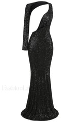 Kylee Bodycon Fit Charming Sequin Maxi Dress XS / Black