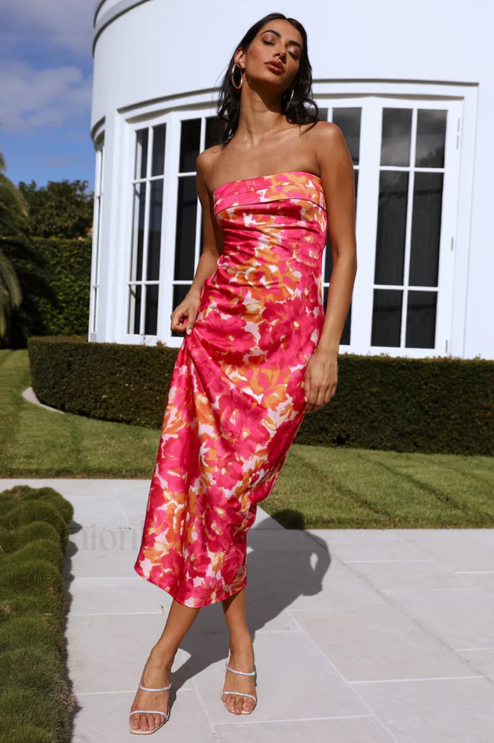 Kyra Satin Stylish Midi Dress S / 5#