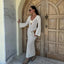 Lace Bat Sleeve Beach Shirt Cover Up WHITE / S