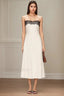 Lace Contrast Off Shoulder Strappy White Maxi Dress Off white / S