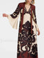 Lace Single Breasted Boho Dress Red / S