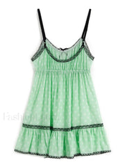 Lace Trim Floral Mini Dress Mini Dresses