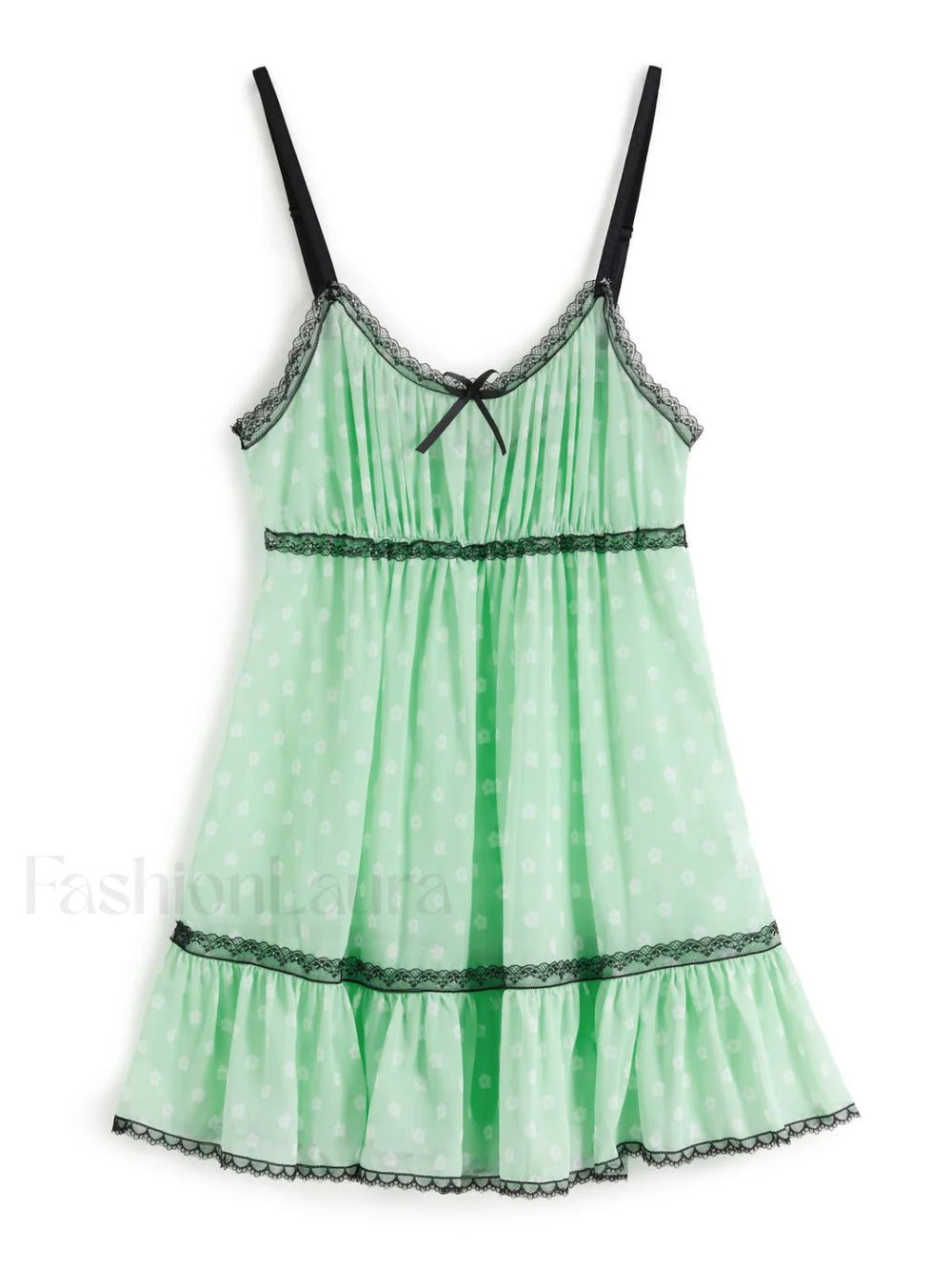 Lace Trim Floral Mini Dress Mini Dresses