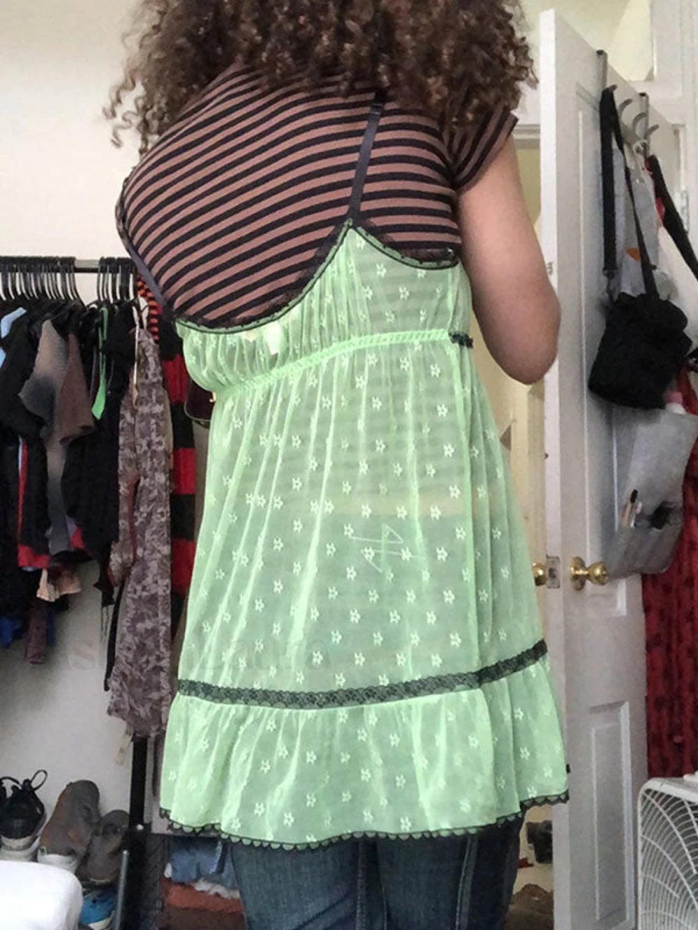 Lace Trim Floral Mini Dress Mini Dresses