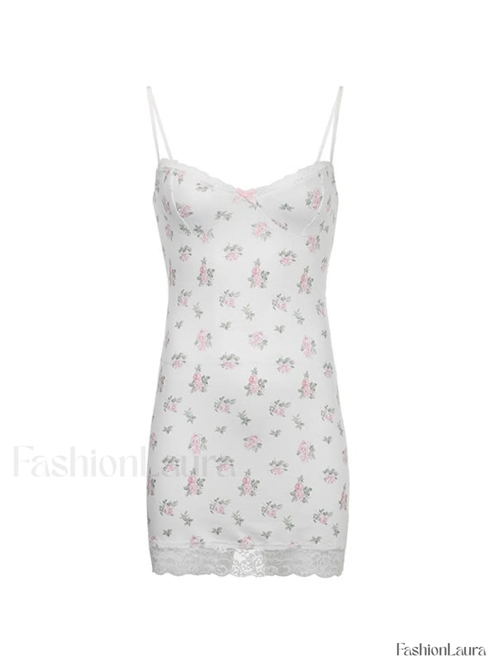 Lace Trim Floral Mini Dress Mini Dresses