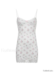 Lace Trim Floral Mini Dress Mini Dresses