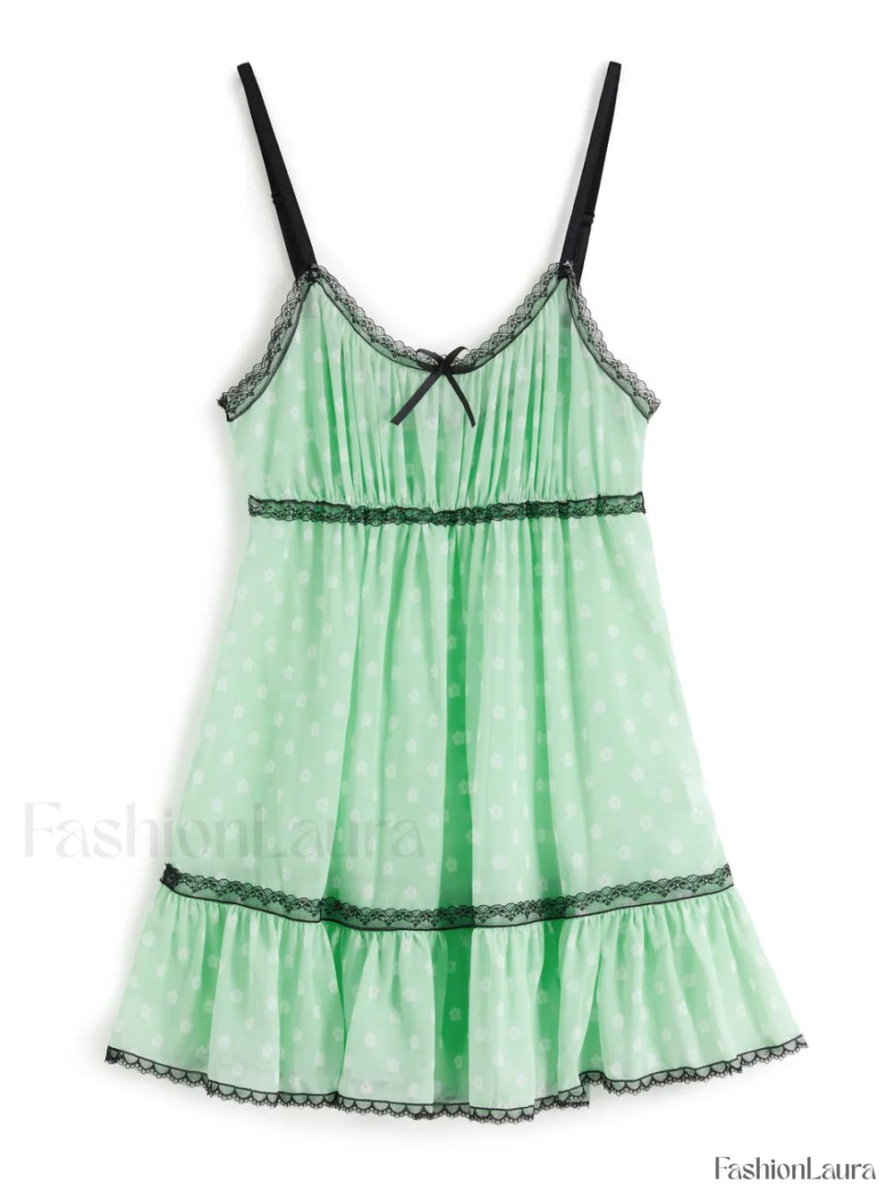 Lace Trim Floral Mini Dress Mini Dresses