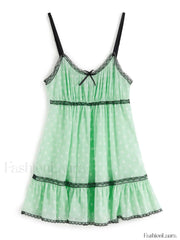 Lace Trim Floral Mini Dress Mini Dresses