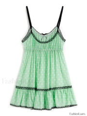 Lace Trim Floral Mini Dress Mini Dresses