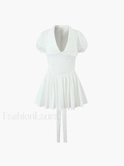 Lace Up Doll Trendy Collar Short Dress Dresses