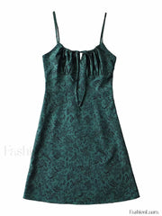 Lace Up Floral Slip Mini Dress Mini Dresses