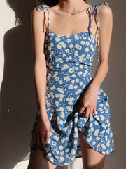 Lace Up Summer Floral Mini Dress Mini Dresses
