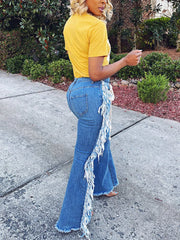 Lace Up Tassel Jeans Jeans