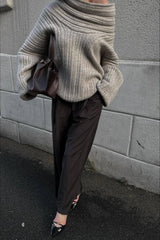 Lazy Chic Off-Shoulder Knit Sweater