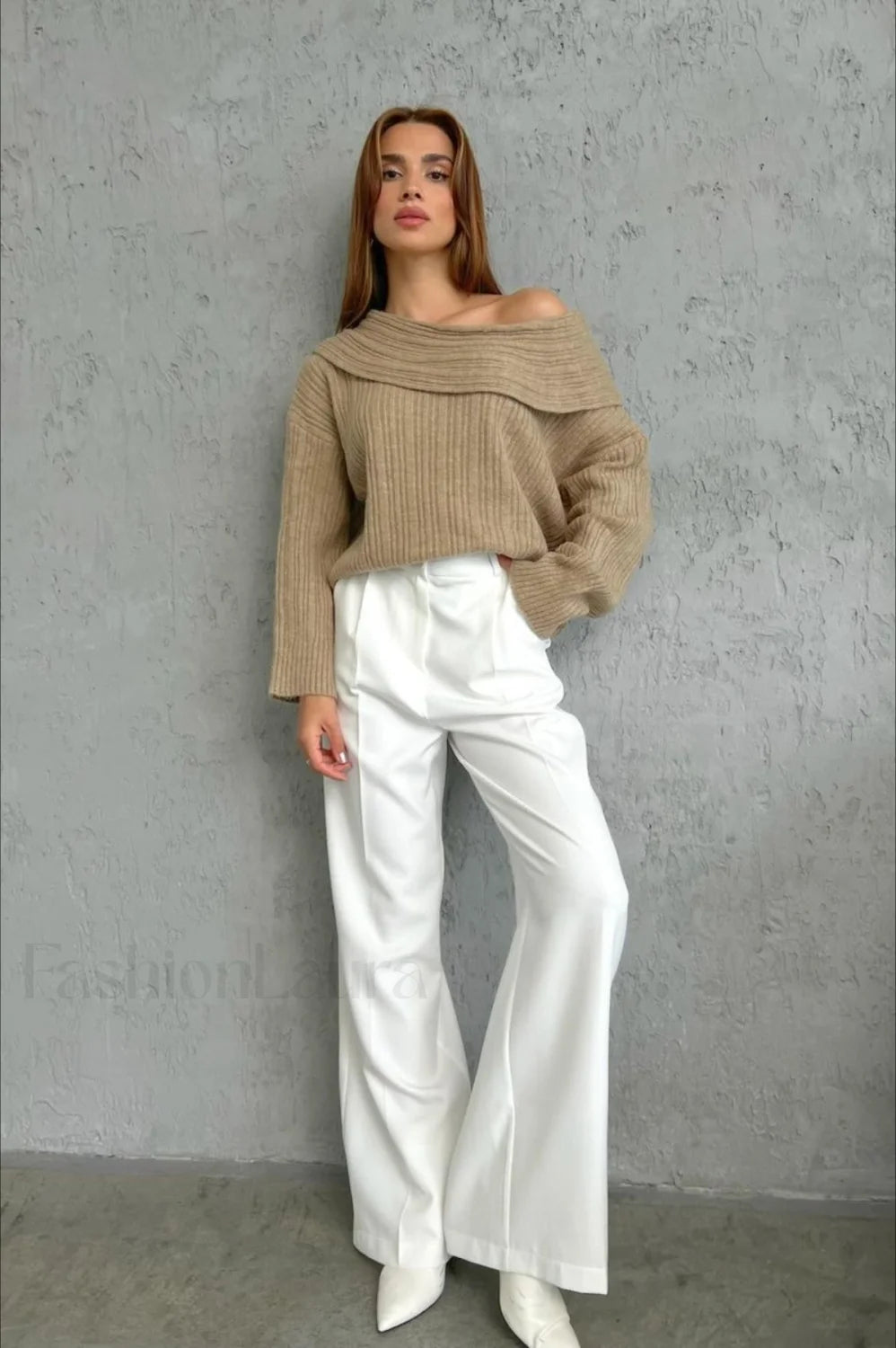 Lazy Chic Off-Shoulder Knit Sweater