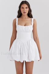 Le Puff Cotton Charming Tulle Mini Dress XS / White
