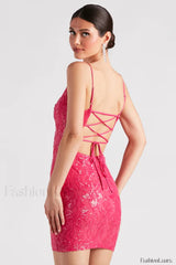 Leila Sequin Stylish Bodycon Mini Dress Party Dresses L