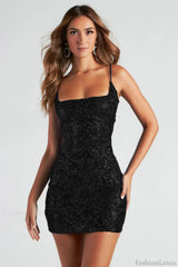 Leila Sequin Stylish Bodycon Mini Dress XS / Black Party Dresses L