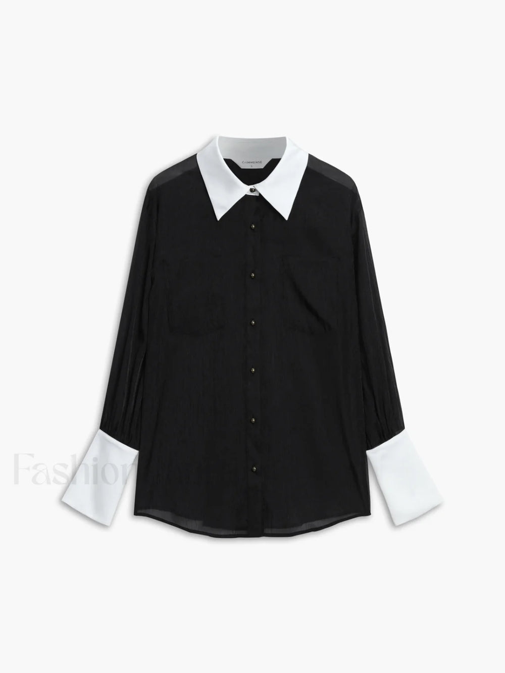 Leisure See Through Trendy Shirt With Cami Top Black / XS Shirts
