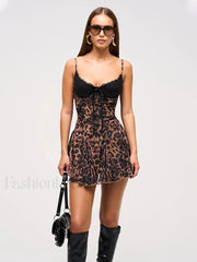 Leopard Camisole Mini Dress Leopard / S