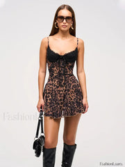 Leopard Camisole Mini Dress Leopard / S