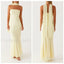 Leopard Strapless Mermaid Floral Dress yellow / S